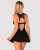 Obsessive Donna Dream babydoll - сексуальна сорочка з мереживом та стрінги, M/L (чорний) - купити в Києві, Україні